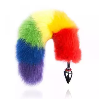 Plug Anal Em Metal Com Cauda Colorida Vipmix
