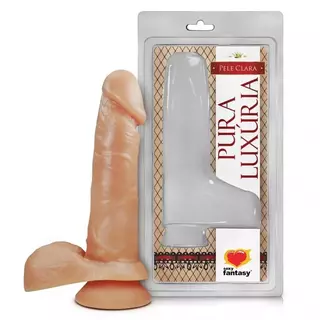 Prótese Sem Vibro Com Ventosa E Escroto 16x3,5cm Sexy Fantasy