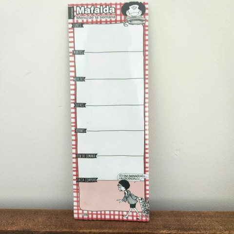 Block Imantado MAFALDA Menu de la semana