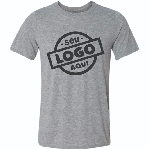 Camiseta Malha Poliester Mescla Claro