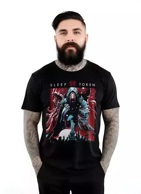 Camiseta Bomber Preta Banda Sleep Token - 100% Algodão
