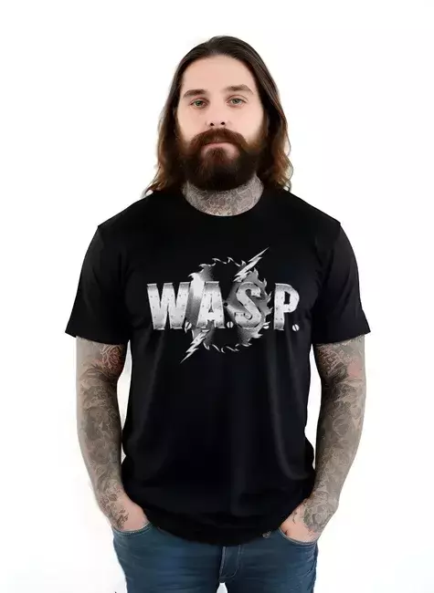 Camiseta Bomber Preta 100% Algodão - W.A.S.P. - comprar online