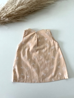 vestido em algodão rosa pastel com borboletas