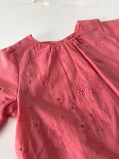 VESTIDO  ROSA CONFECCIONADO EM LAISE 100% ALGODÃO