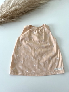 vestido em algodão rosa pastel com borboletas