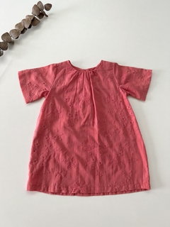 VESTIDO  ROSA CONFECCIONADO EM LAISE 100% ALGODÃO