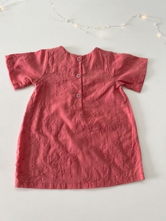 VESTIDO  ROSA CONFECCIONADO EM LAISE 100% ALGODÃO