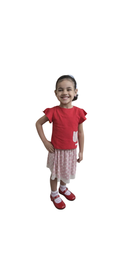 Conjunto Infantil Blusa e Short Saia Vermelho Poá na internet