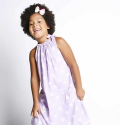 Vestido midi poa lilás