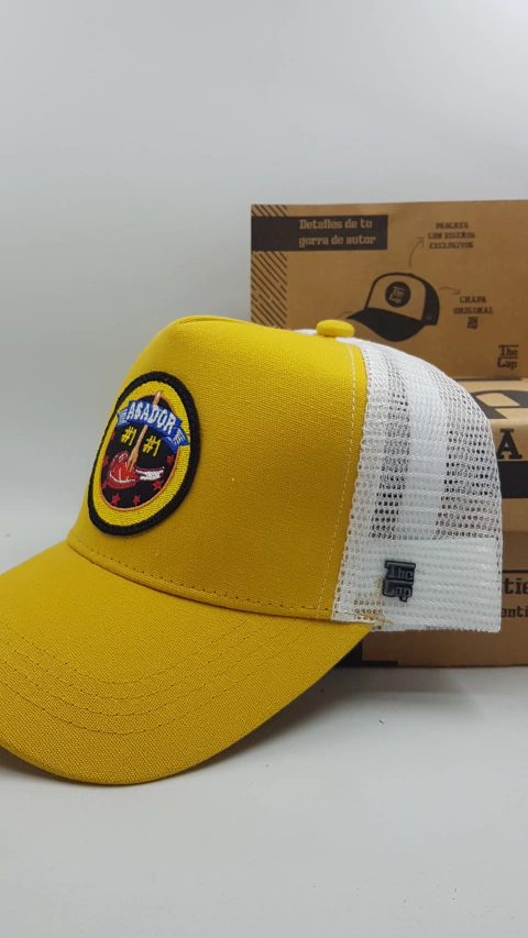 Gorra De Autor The Cap CHEF LINE "Asador #1" Amarillo y Blanco