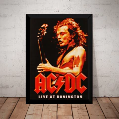 Poster Com Moldura Acdc Live At Donington Rock Quadro