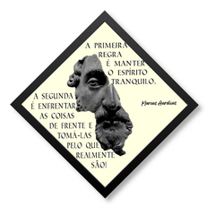 Quadro Prisma Frase Estoica De Marcus Aurelius 2 Regras 46cm - comprar online