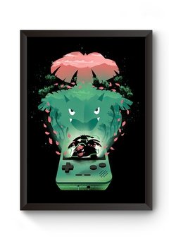 Quadro Game Pokemon Bubassauro Poster Moldurado