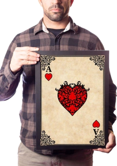 Quadro Decorativo Baralho Poker Arte As De Copas