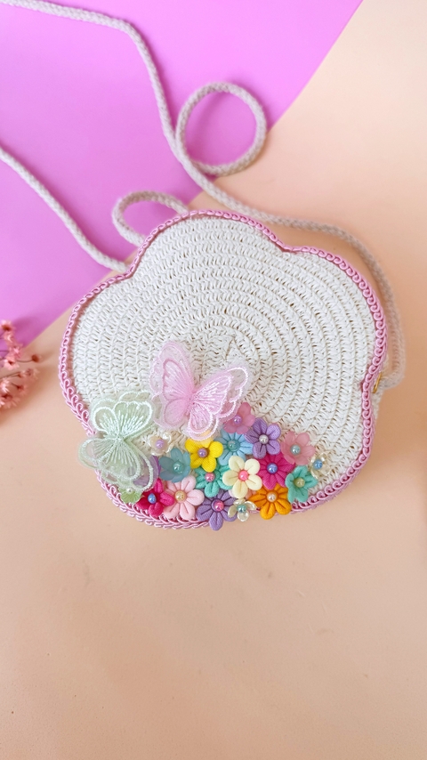 Bolsa de palha floral - comprar online