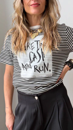 Remera Take Cash Rayada - comprar online