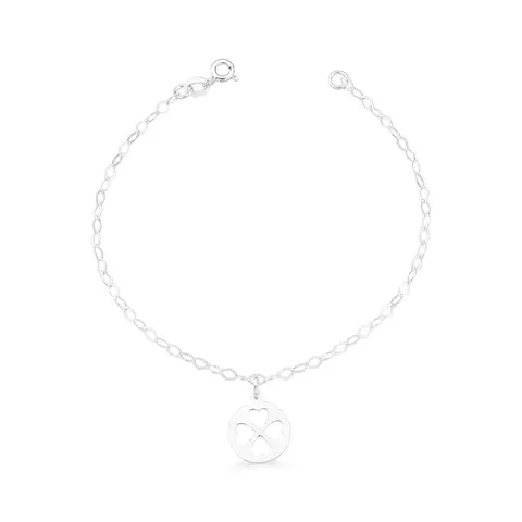 Pulseira Medalha Trevo de 4 Folhas em Prata 925