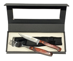 Set Cuchillo Y Tenedor Kit Para Asado Cubiertos Con Funda Venado - comprar online