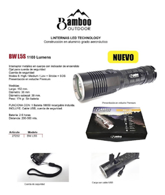 Linterna Tactica Led 1100 Lumens 300 Metros Bamboo Bwl5s - comprar online