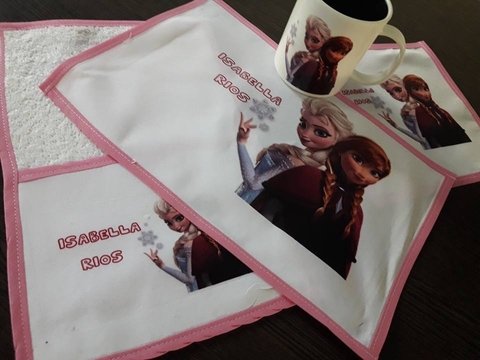 Set jardín de FROZEN personalizado con nombre y taza interior colores