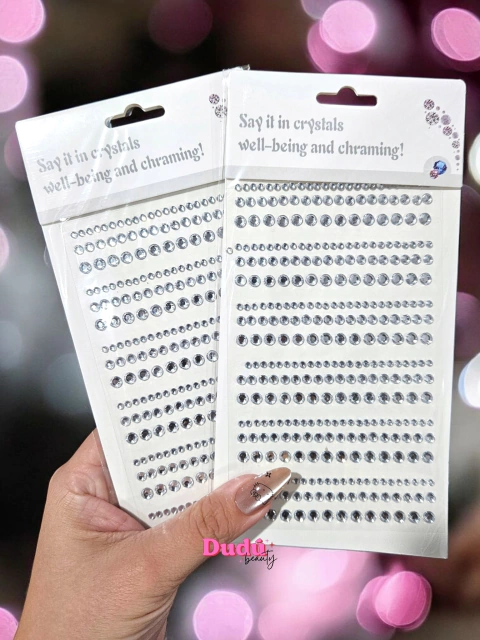 Plancha de strass adhesivo plateado