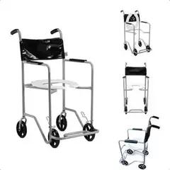 Cadeira De Rodas Higiênica Banho 80kg Cinza Pop Jaguaribe - comprar online