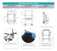 Imagem do Cadeira De Banho Higiênica Para Idoso Até 150kg D50 Dellamed