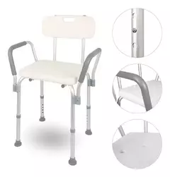 Banqueta De Banho Com Encosto E Apoio De Braço Dellamed - comprar online