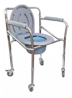 Cadeira Pra Banho 4 Rodas Com Assento Dobravel 100kg