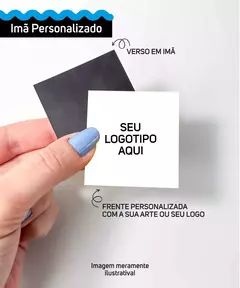 100 imãs de geladeira 4 x 4 cm - Personalizado - Manta Magnética Total