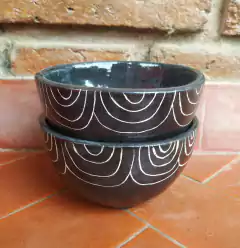 Juego de cazuelas negras con guarda en internet