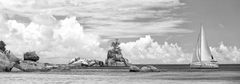 PANGEA IMAGES - Sailboat at La Digue, Seychelles (BW) - 4AP4627