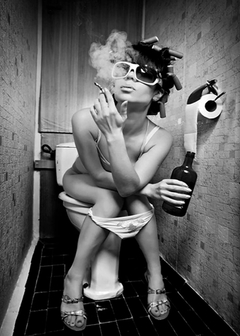 Girl on the toilet