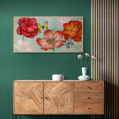 EVE C. GRANT - Flowers and Butterflies (Aqua) - 2CG4144 - comprar online