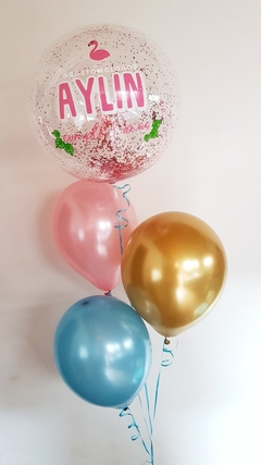 Bouquet: Burbuja temática + 3 látex - Custom Globos