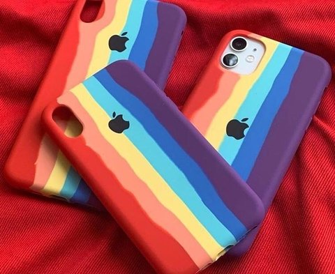 Capa de Silicone Rainbow para iPhones