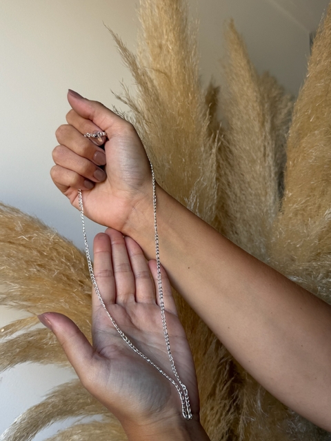 Cadena Figaro 3X1 de acero quirúrgico blanco - comprar online