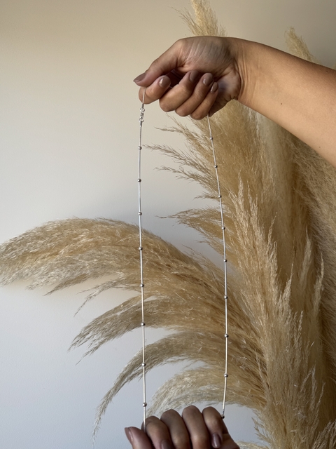 Cadena Clapton Con Bolitas de acero quirúrgico blanco - comprar online