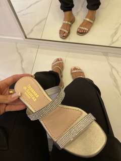 Rasteira LARI - em STRASS - DOURADA