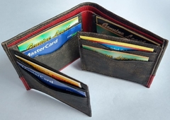 Billetera en Cuero Color Café/Rojo - comprar online