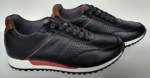 TENIS EN CUERO NEGRO NIZA