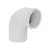 Curva curta de esgoto de 50mm da marca Tigre, com acabamento em PVC branco.
