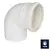 Joelho de esgoto 90 graus de 50mm da marca Tigre, com acabamento em PVC branco.