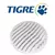 Grelha ecológica redonda branca de 150mm da Tigre, com design de fendas para drenagem eficiente.