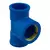 Tê soldável azul com bucha de latão, 25mm x 3/4", ideal para aplicações hidráulicas.