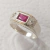 Anel masculino de prata 925 com pedras de zirconia - comprar online