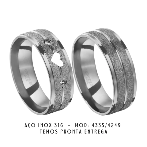 4335/4249 - Aliança/anel, compromisso, namoro, aço inox, pronta entrega, Uberlândia