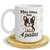 CANECA Meu Amor tem 4 patas - Raça Bulldog Francês (cinza e branco)