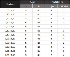 VENTANA CORREDIZA DOBLE HOJA - comprar online