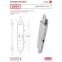 Cerradura De Seguridad Cortina Persiana Metalica 2004 Kallay - comprar online